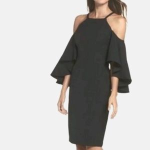 NWT Vince Camuto black, open shoulder  short pencil dress size 2